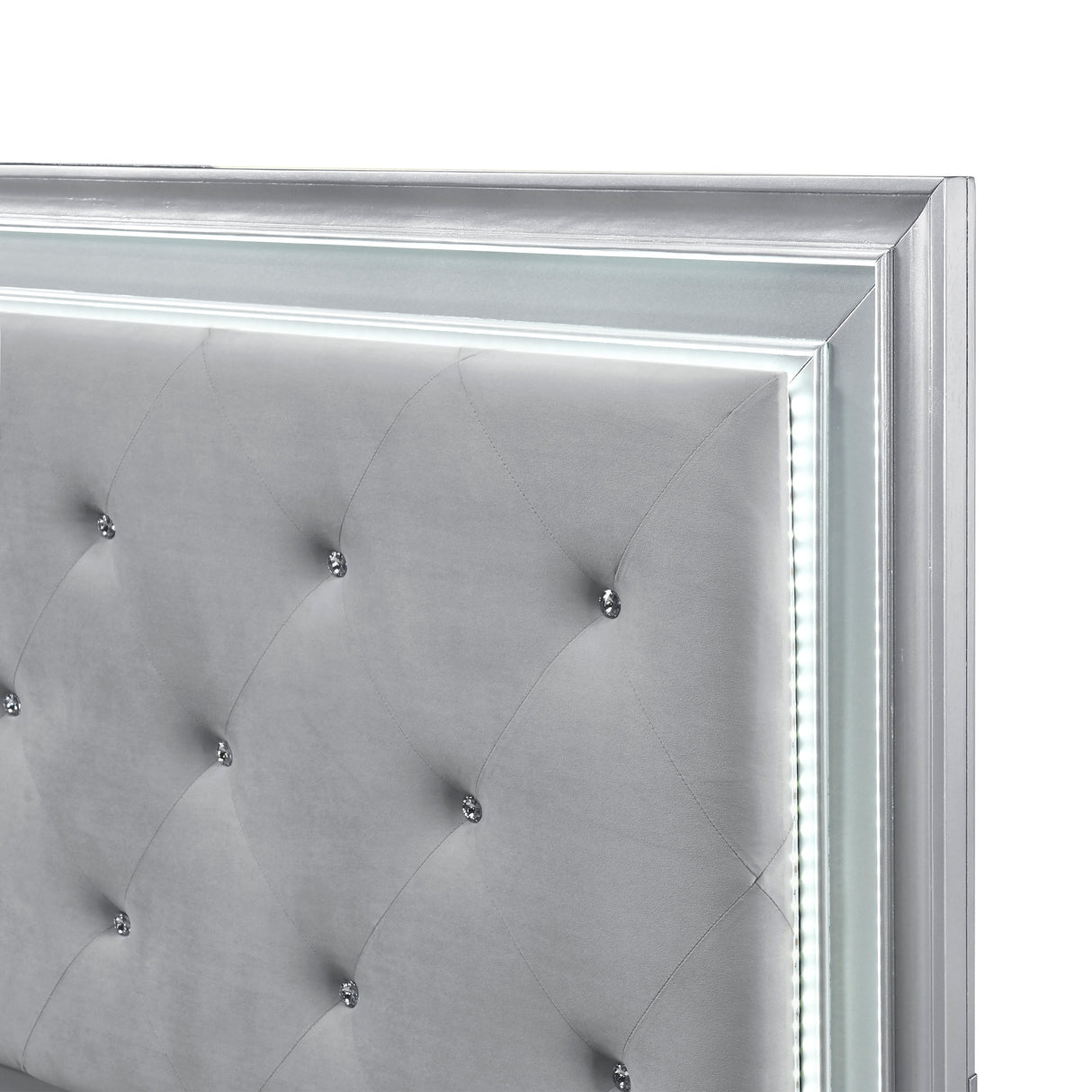 Anatole Metallic Silver LED Panel California King Bed by Homelegance at Eve Furniture