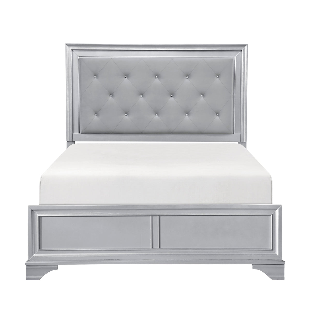 Anatole Metallic Silver LED Panel California King Bed by Homelegance at Eve Furniture