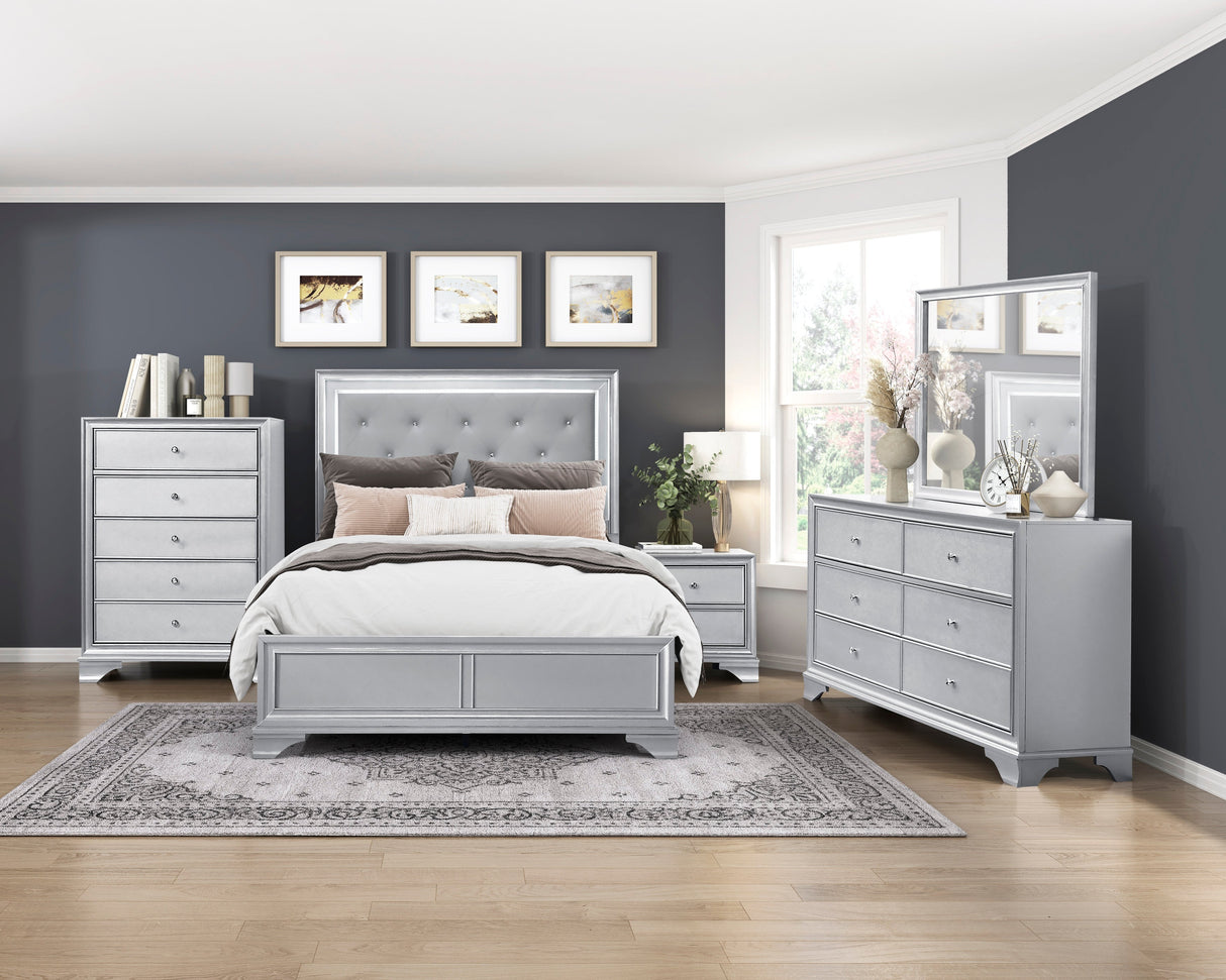 Anatole Metallic Silver Mirror by Homelegance at Eve Furniture