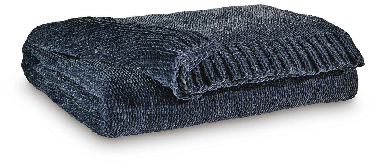 Anawood Blue Throw, Set of 3 by Ashley at Eve Furniture