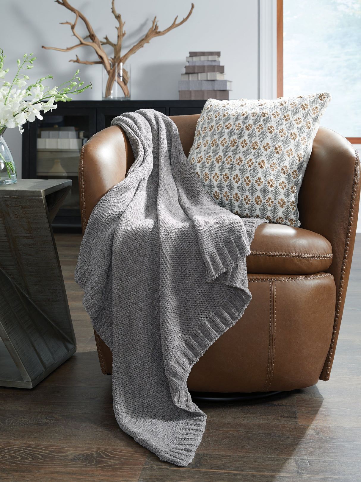 Anawood Gray Throw (Set of 3) by Ashley at Eve Furniture