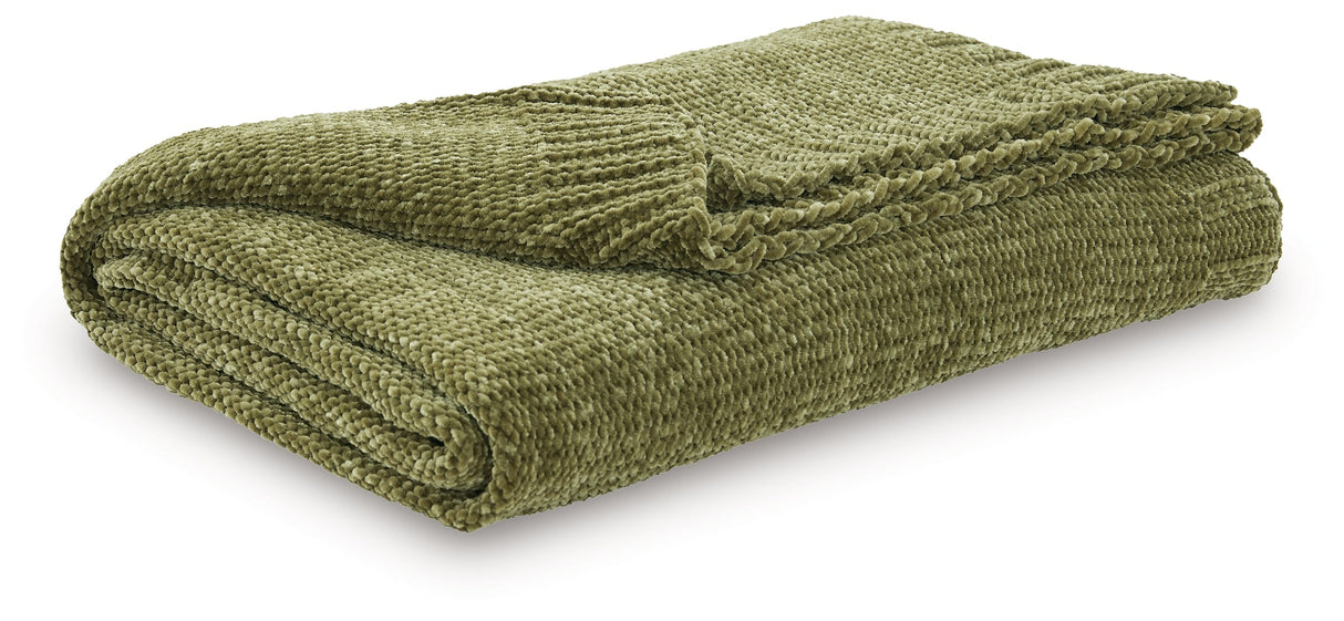 Anawood Olive Green Throw (Set of 3) by Ashley at Eve Furniture