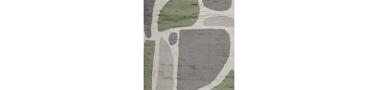 Anburgh Green/Gray/Ivory Large Rug by Ashley at Eve Furniture