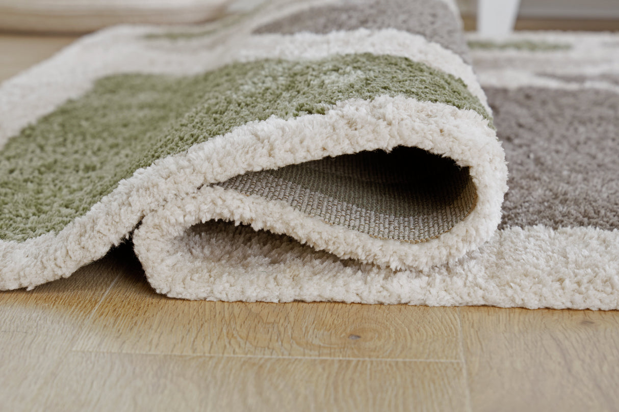 Anburgh Green/Gray/Ivory Medium Rug by Ashley at Eve Furniture