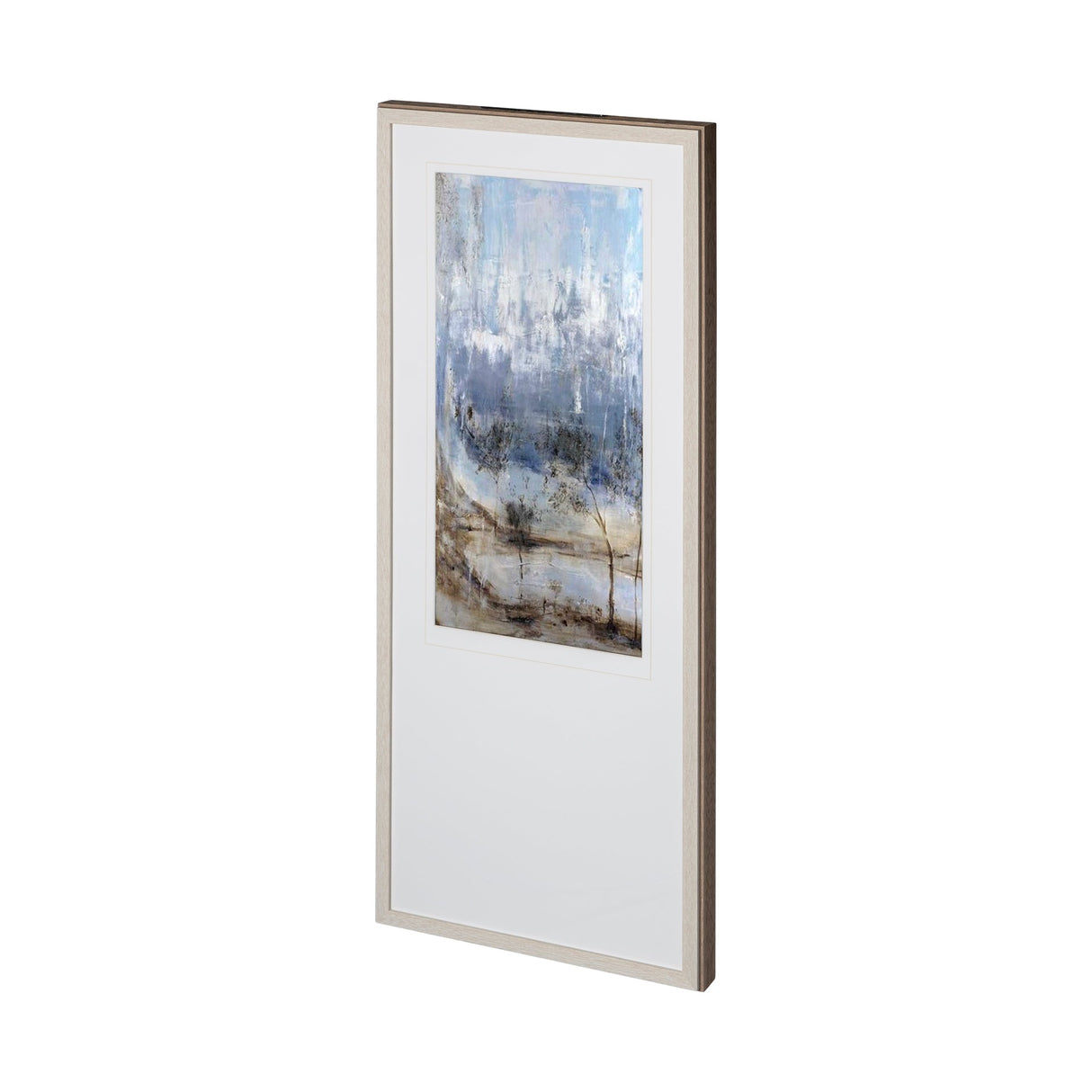 Anchored In Blue II by Aziz Kadmiri a Hand Embellished Textured Framed Art Print Matted under Glass by Mercana at Eve Furniture
