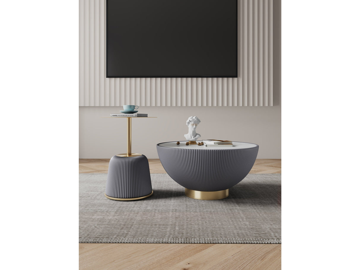 Anderson Coffee Table and End Table 1.0 in Grey (set of 2) by Manhattan Comfort at Eve Furniture