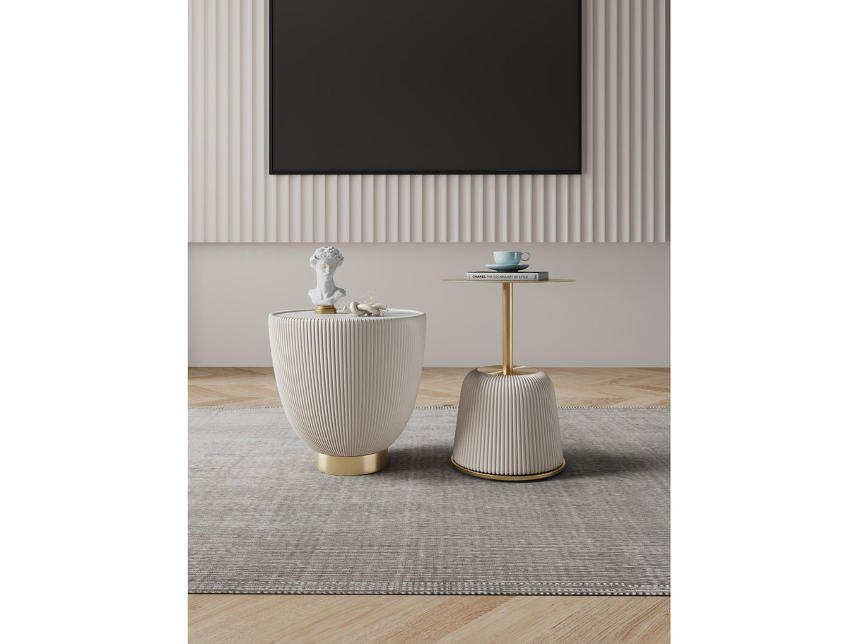 Anderson End Table 1.0 and End Table 2.0 in Cream (set of 2) by Manhattan Comfort at Eve Furniture