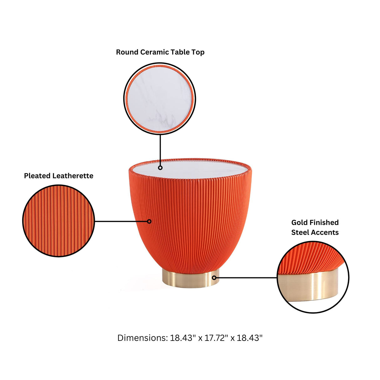 Anderson End Table 1.0 and End Table 2.0 in Orange (set of 2) by Manhattan Comfort at Eve Furniture
