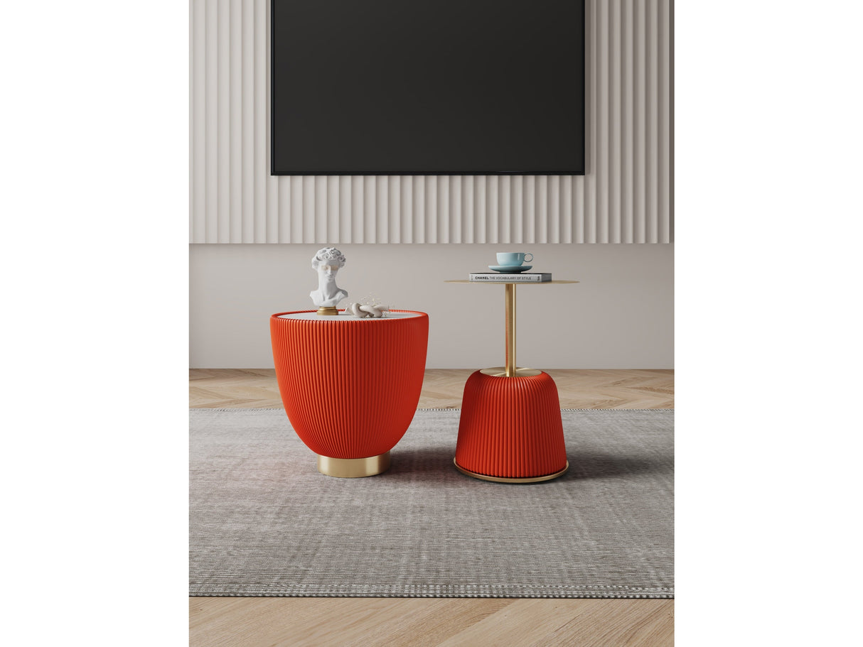 Anderson End Table 1.0 and End Table 2.0 in Orange (set of 2) by Manhattan Comfort at Eve Furniture