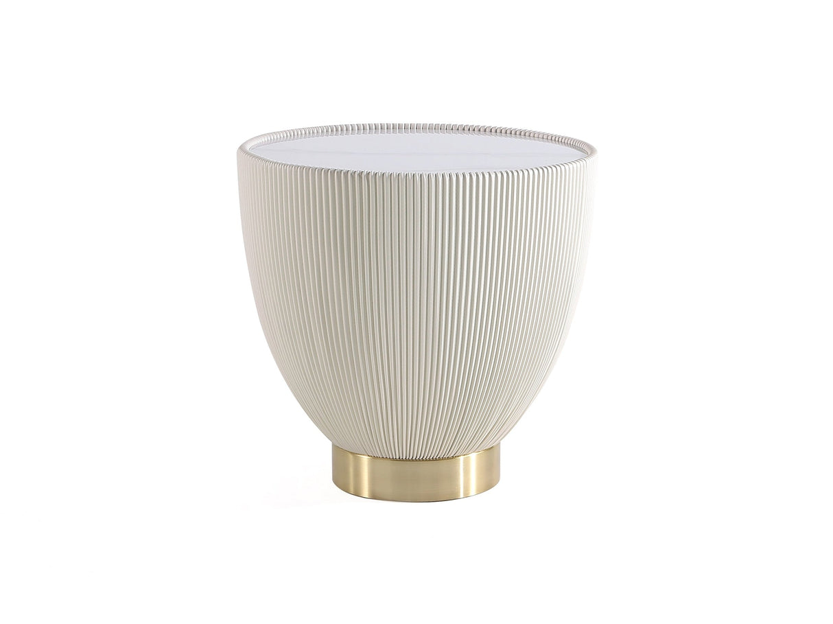 Anderson End Table 2.0 in Cream by Manhattan Comfort at Eve Furniture
