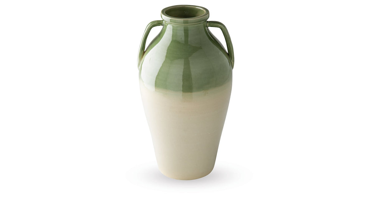 Andorbury Green/Beige Vase by Ashley at Eve Furniture