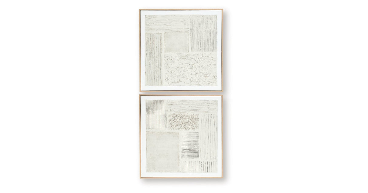 Andorfield Beige/Black/White Wall Art (Set of 2) by Ashley at Eve Furniture