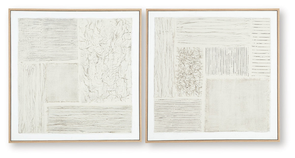 Andorfield Beige/Black/White Wall Art (Set of 2) by Ashley at Eve Furniture