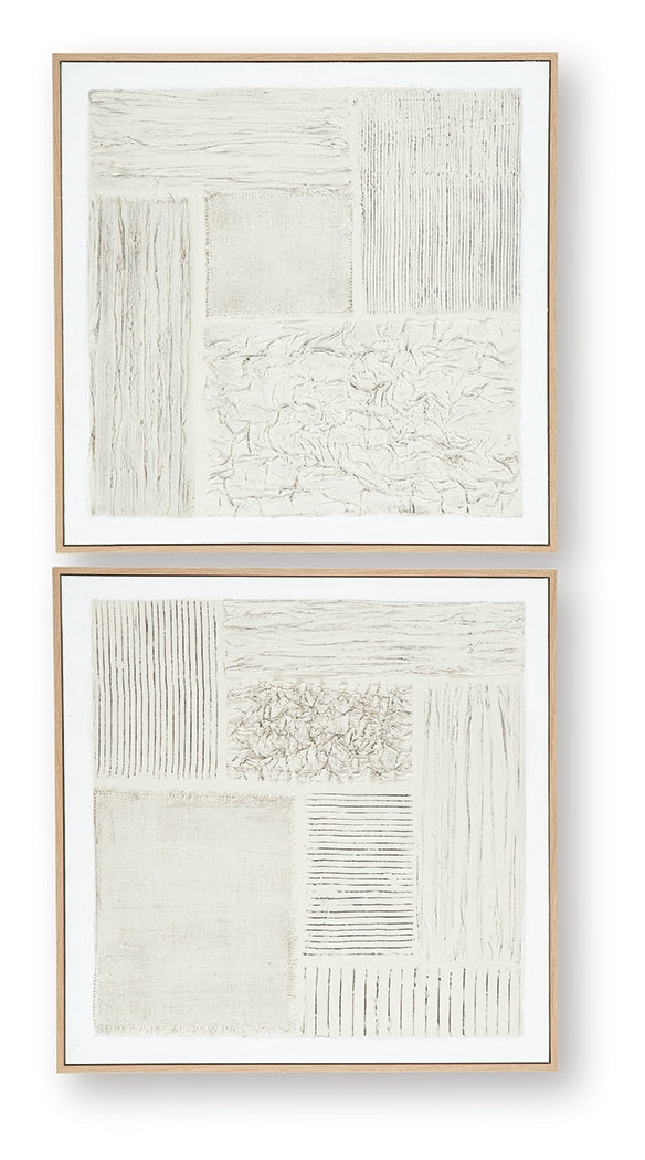 Andorfield Beige/Black/White Wall Art (Set of 2) by Ashley at Eve Furniture
