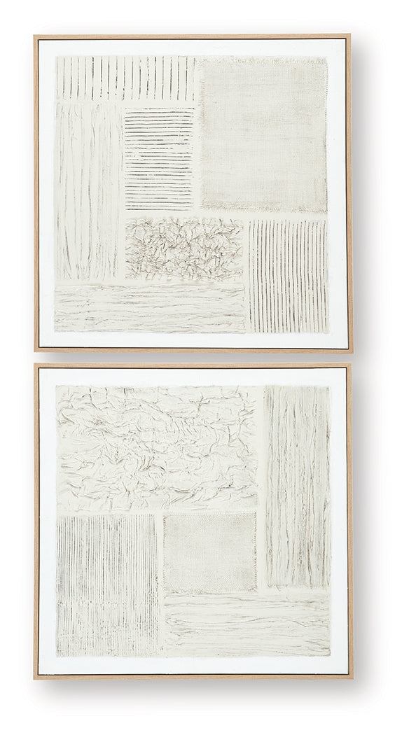 Andorfield Beige/Black/White Wall Art (Set of 2) by Ashley at Eve Furniture