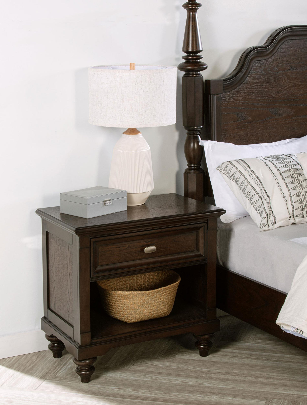 Andover Dark Oak 1-Drawer Nightstand by Coaster at Eve Furniture