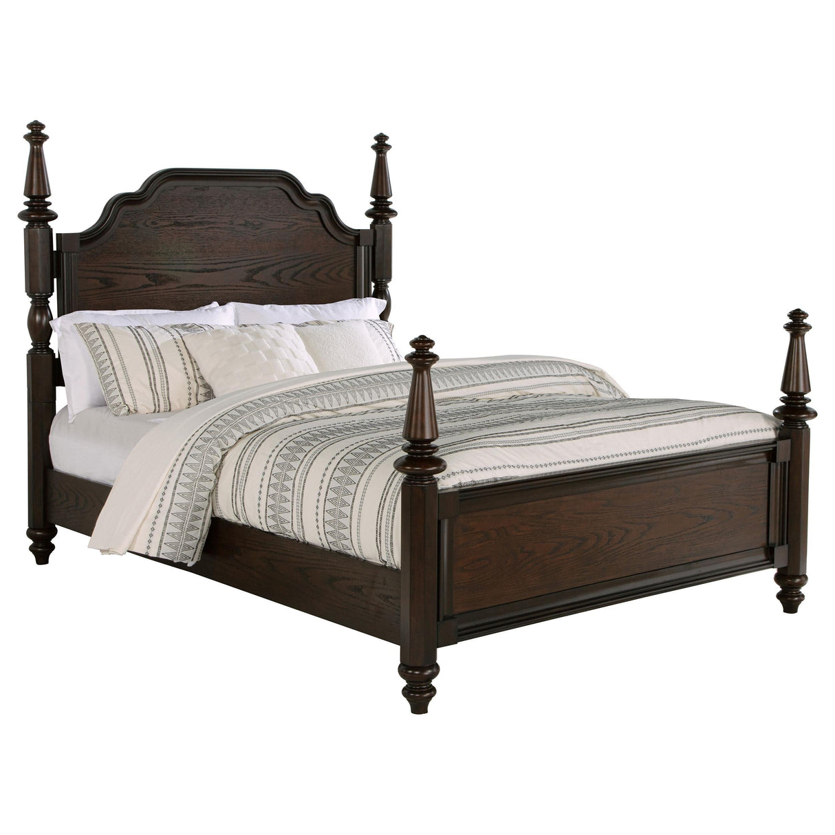 Andover Dark Oak Four Poster Queen Bed by Coaster at Eve Furniture