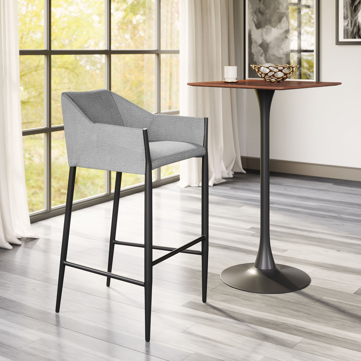 Andover Slate Gray Barstool by Zuomod at Eve Furniture
