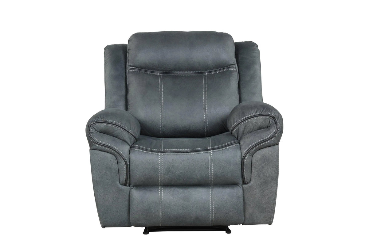 Andres 3-Piece Gray Leather Living Room Set by Happy Homes at Eve Furniture
