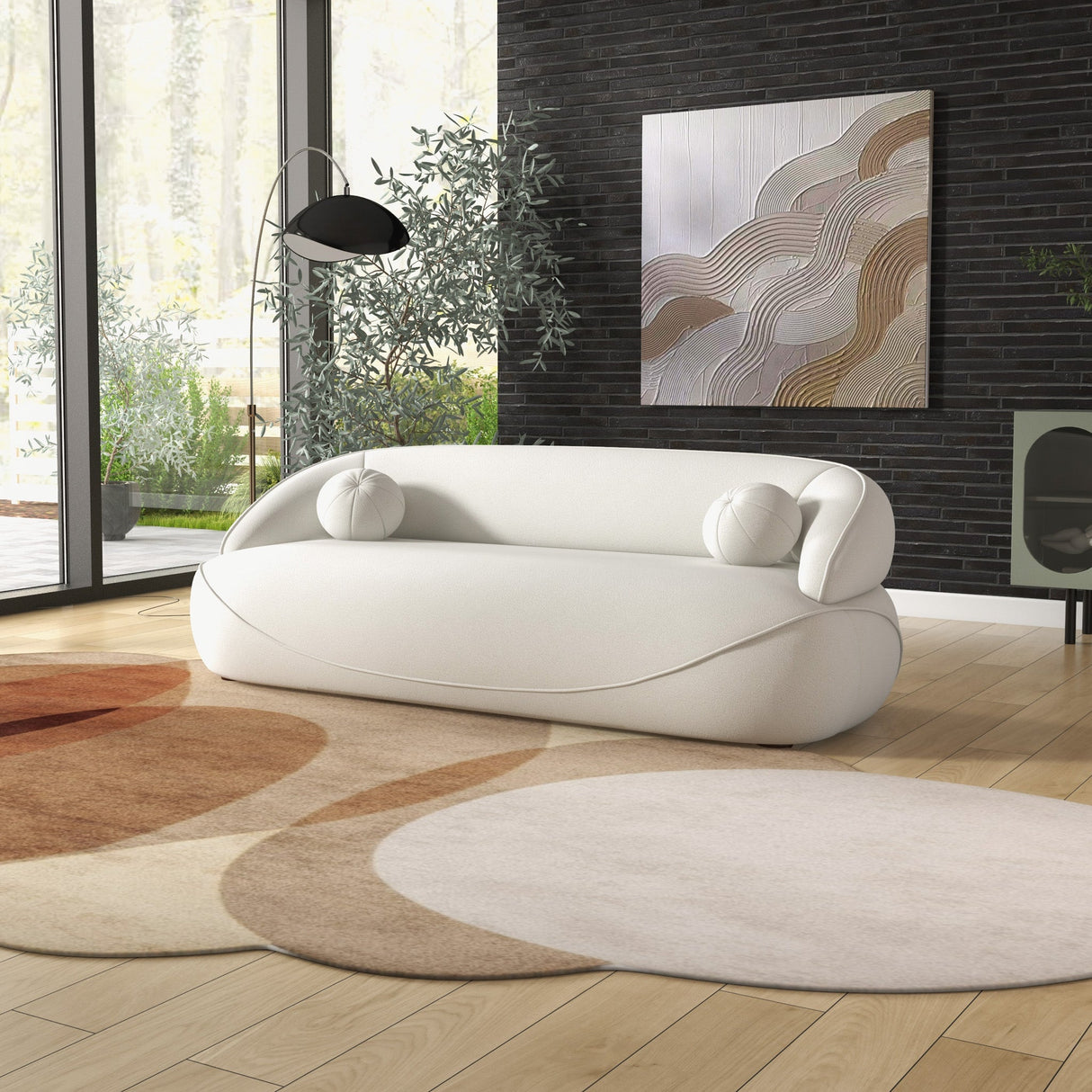 Andrew Beige Boucle Sofa by Ashcroft Furniture at Eve Furniture