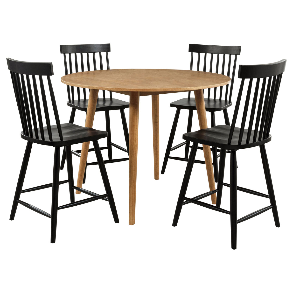 Andrews Black/Light Ash 5-piece Round Counter Dining Set by Coaster at Eve Furniture
