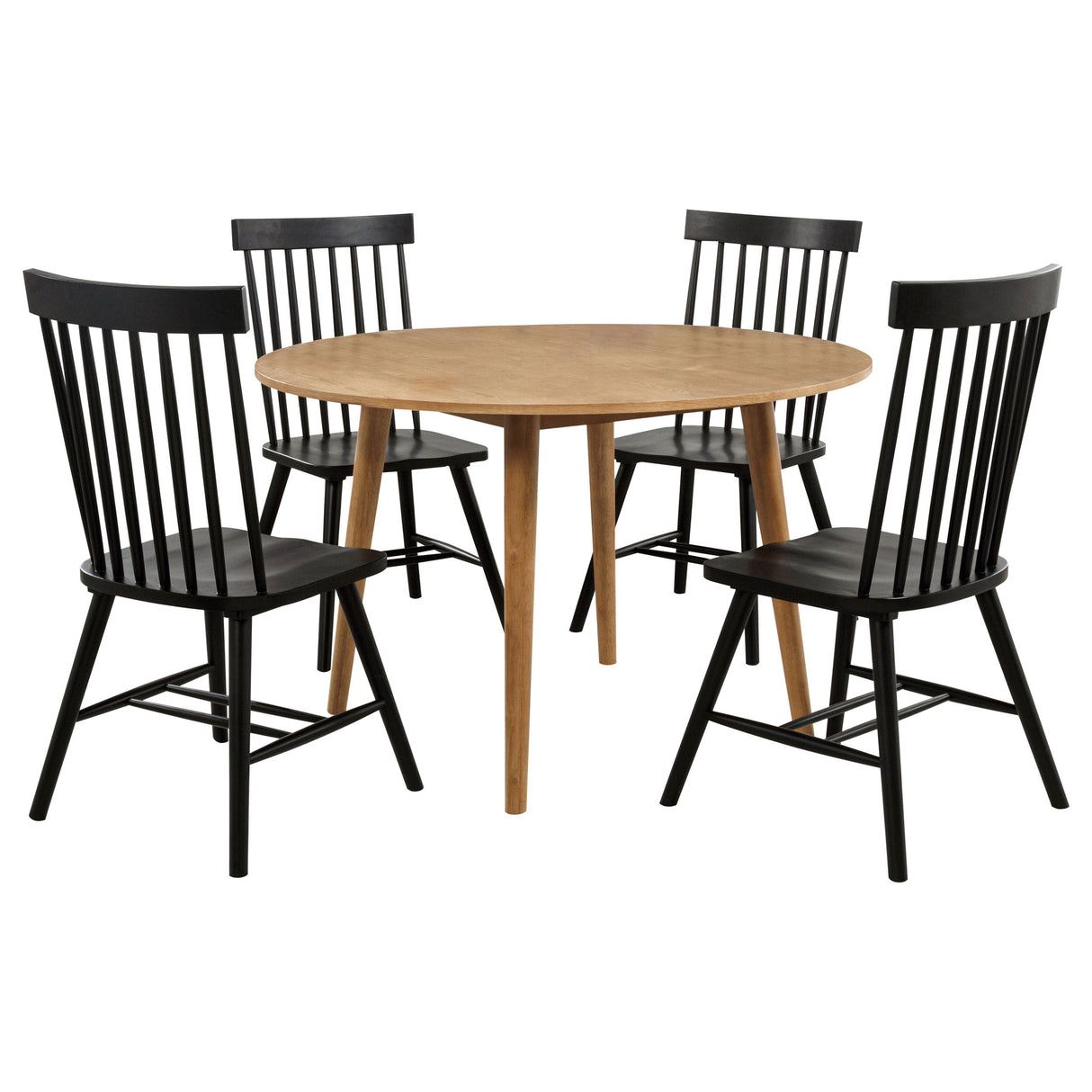 Andrews Black/Light Ash 5-piece Round Dining Table Set by Coaster at Eve Furniture