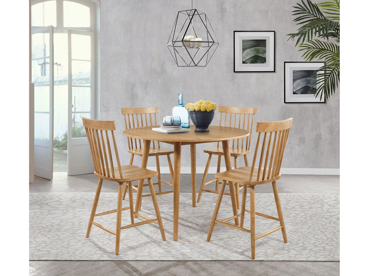 Andrews Light Ash 5-piece Round Counter Height Dining Set by Coaster at Eve Furniture