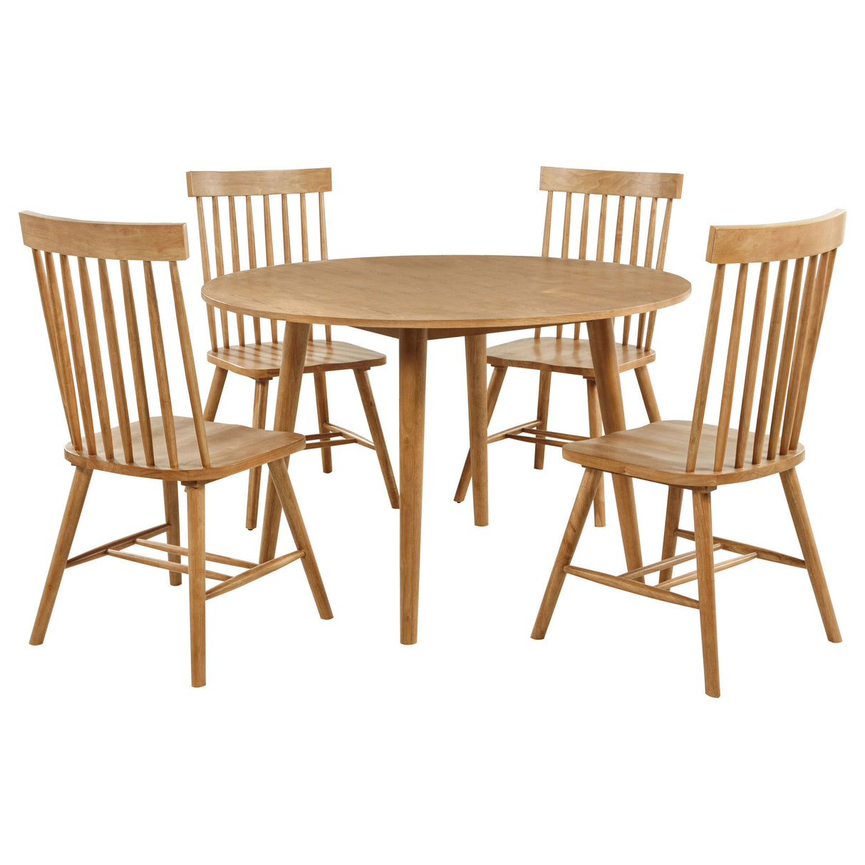 Andrews Light Ash 5-piece Round Wood Dining Room Table Set by Coaster at Eve Furniture