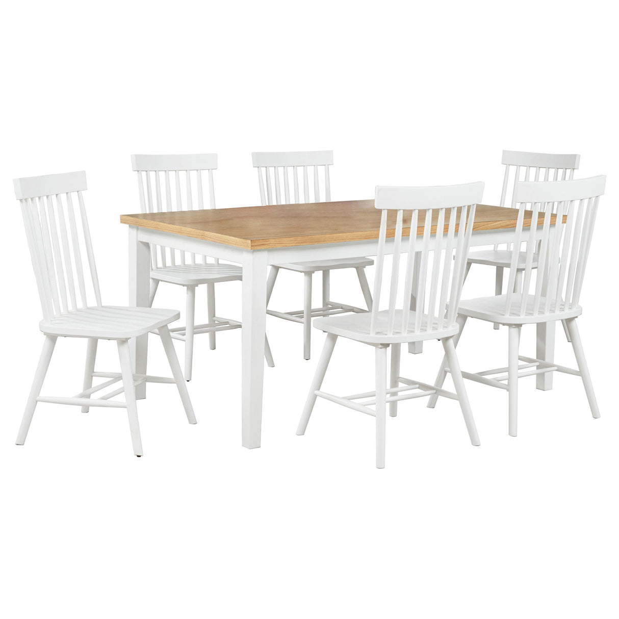 Andrews White/Light Ash 7-piece Rectangular Dining Set by Coaster at Eve Furniture