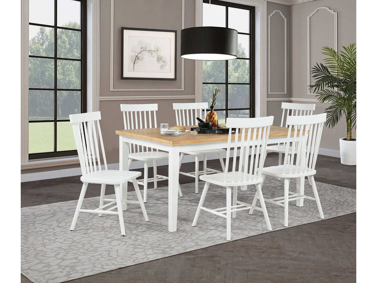 Andrews White/Light Ash 7-piece Rectangular Dining Set by Coaster at Eve Furniture