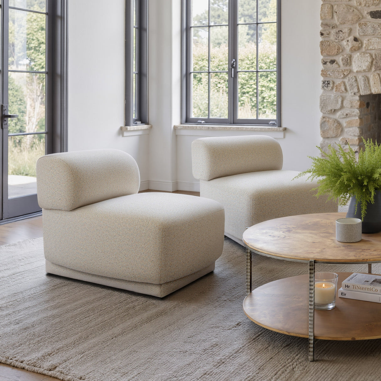 Anese Multigrain Beige Accent Chair by Zuomod at Eve Furniture