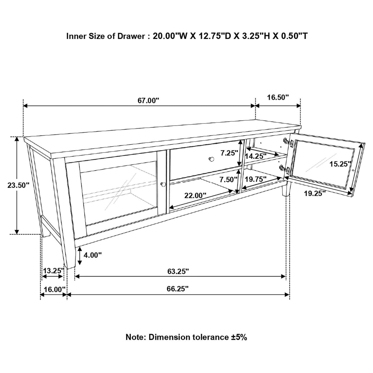 Angela Brown and White 2-door Wooden 67" TV Stand by Coaster at Eve Furniture