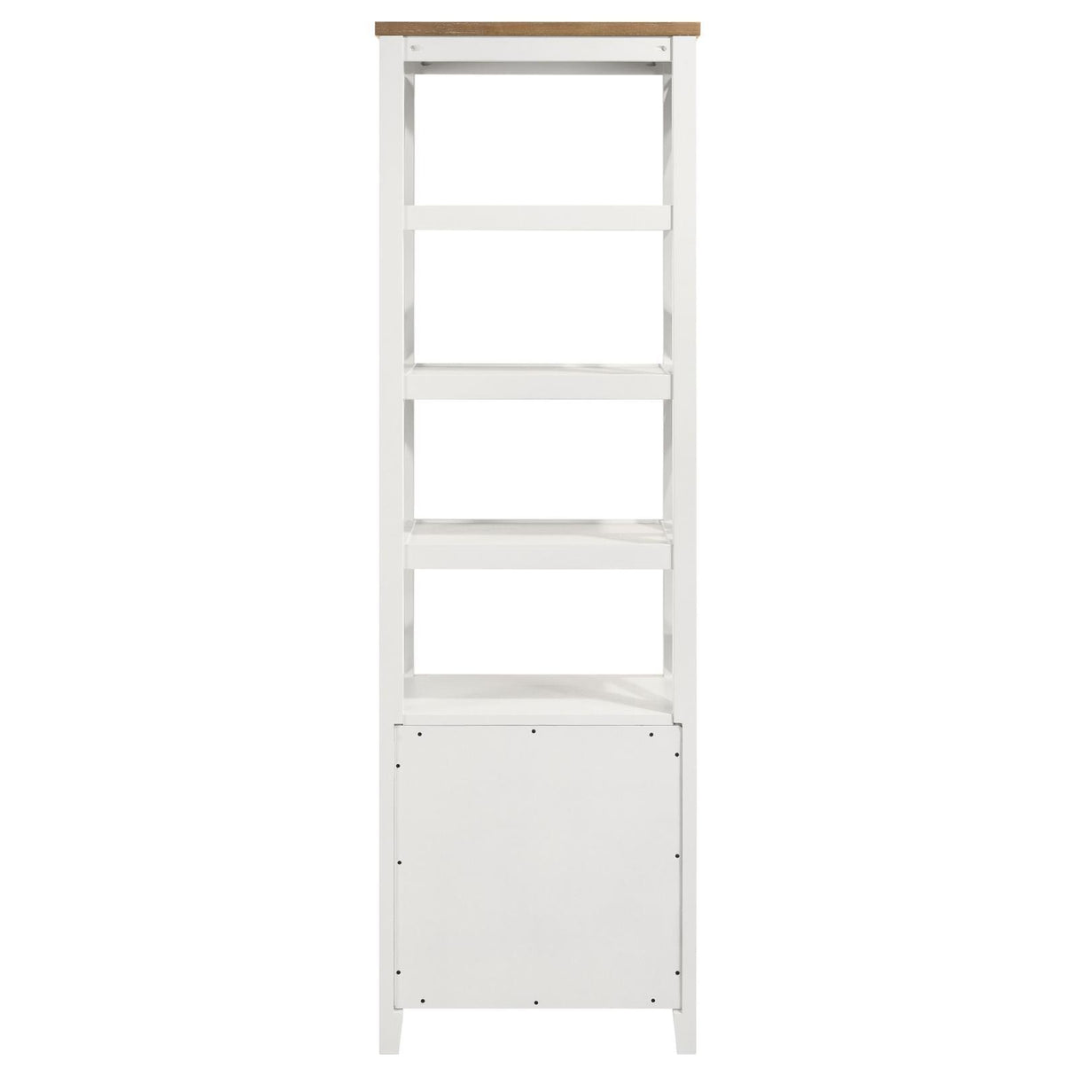 Angela Brown and White 4-shelf Wooden Media Tower with Drawers by Coaster at Eve Furniture