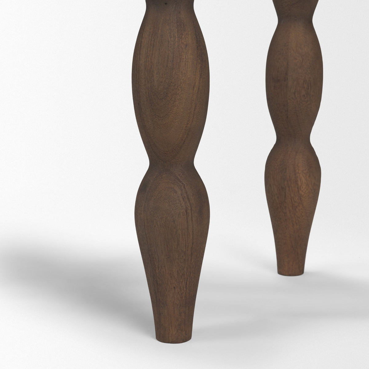 Angeline Spool Turned Console Table | Dark Brown Wood | 2 Drawers by Mercana at Eve Furniture