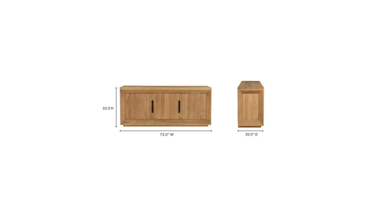 Angle Large Oak Sideboard by Moe's Home at Eve Furniture