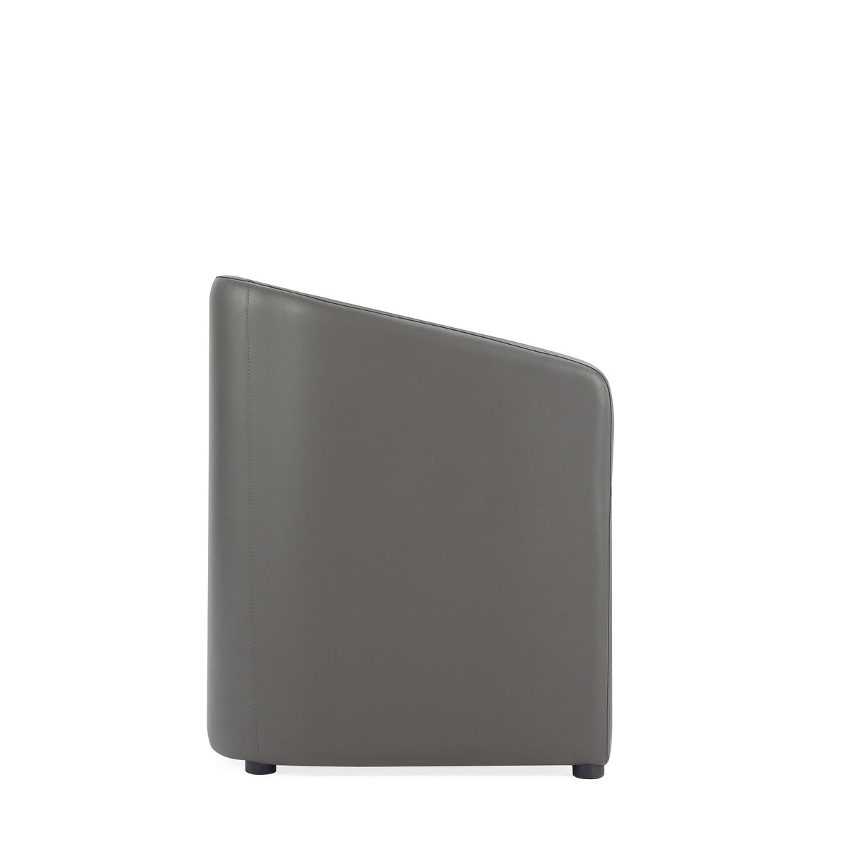 Anna Round Faux Leather Dining Armchair in Pewter by Manhattan Comfort at Eve Furniture