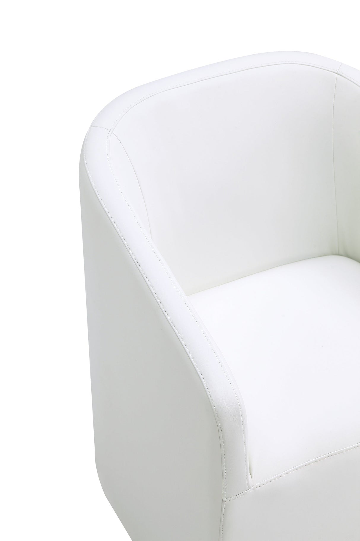 Anna Round Faux Leather Dining Chair in Cream (set of 2) by Manhattan Comfort at Eve Furniture