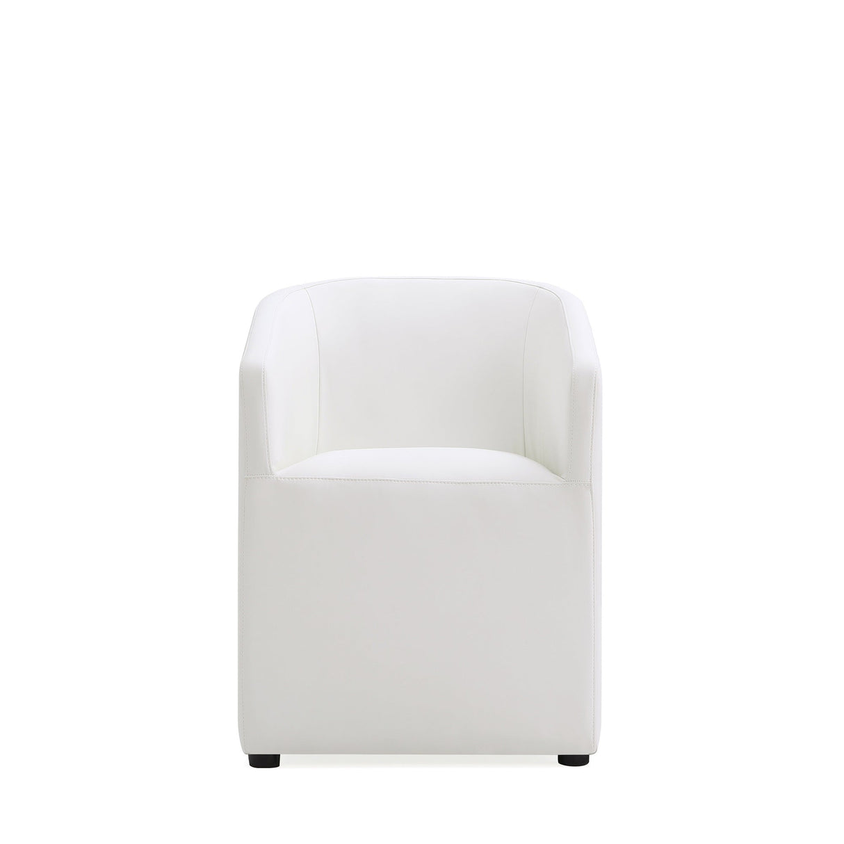 Anna Round Faux Leather Dining Chair in Cream (set of 2) by Manhattan Comfort at Eve Furniture