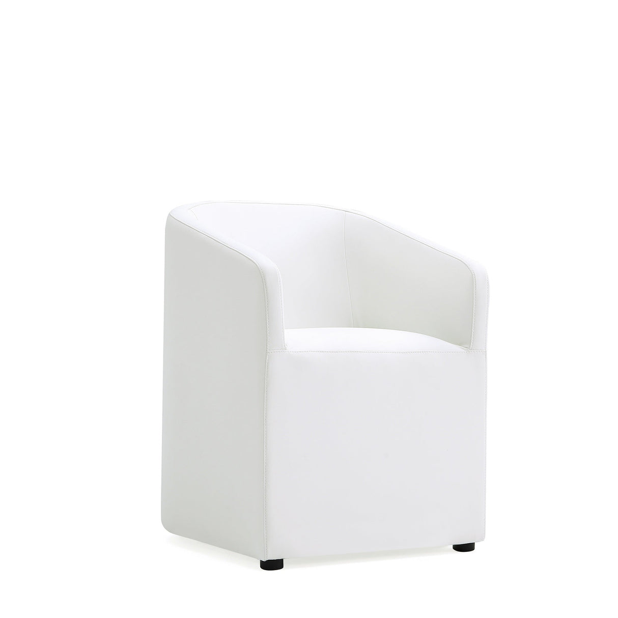 Anna Round Faux Leather Dining Chair in Cream (set of 2) by Manhattan Comfort at Eve Furniture