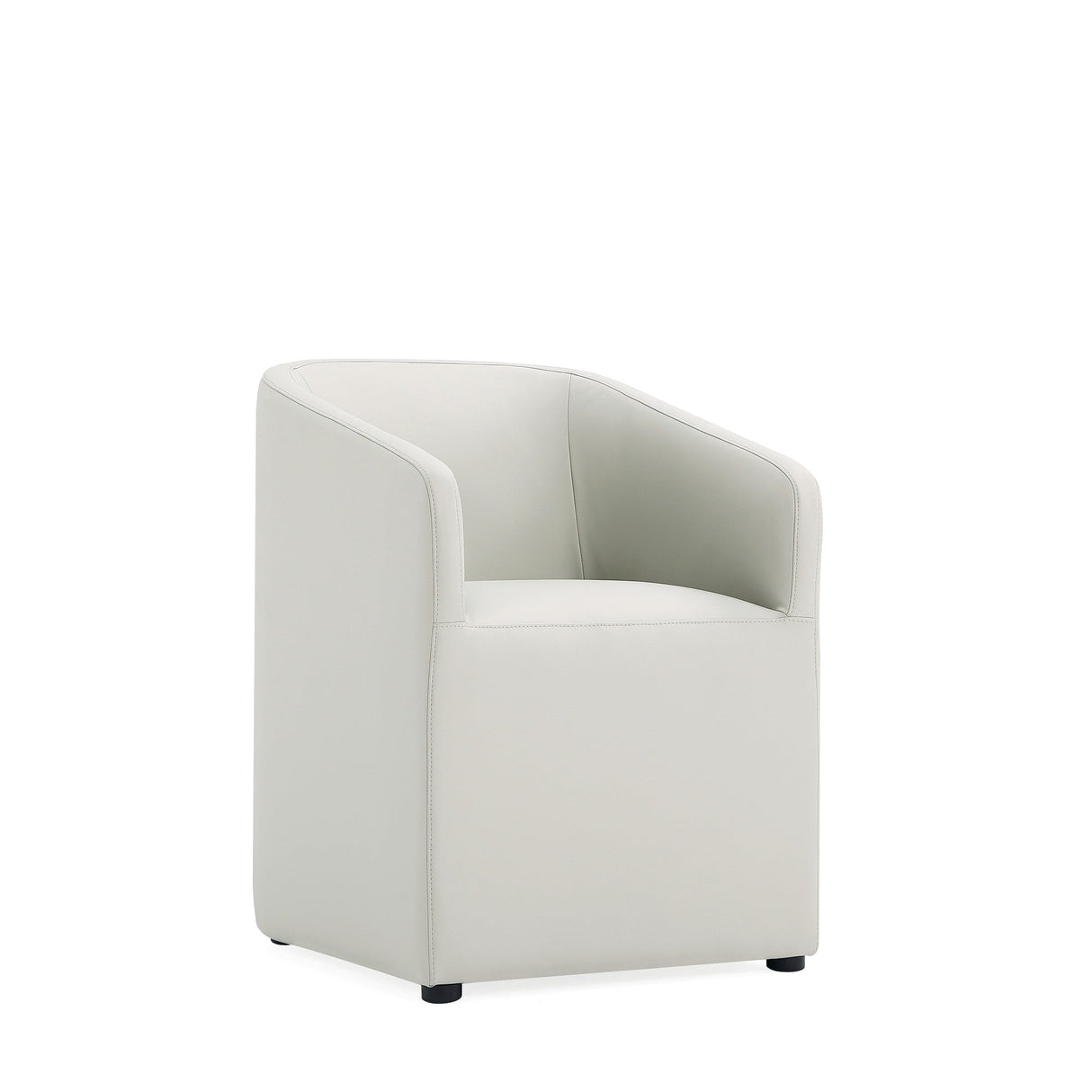 Anna Round Faux Leather Dining Chair in Light Stone Grey (set of 2) by Manhattan Comfort at Eve Furniture