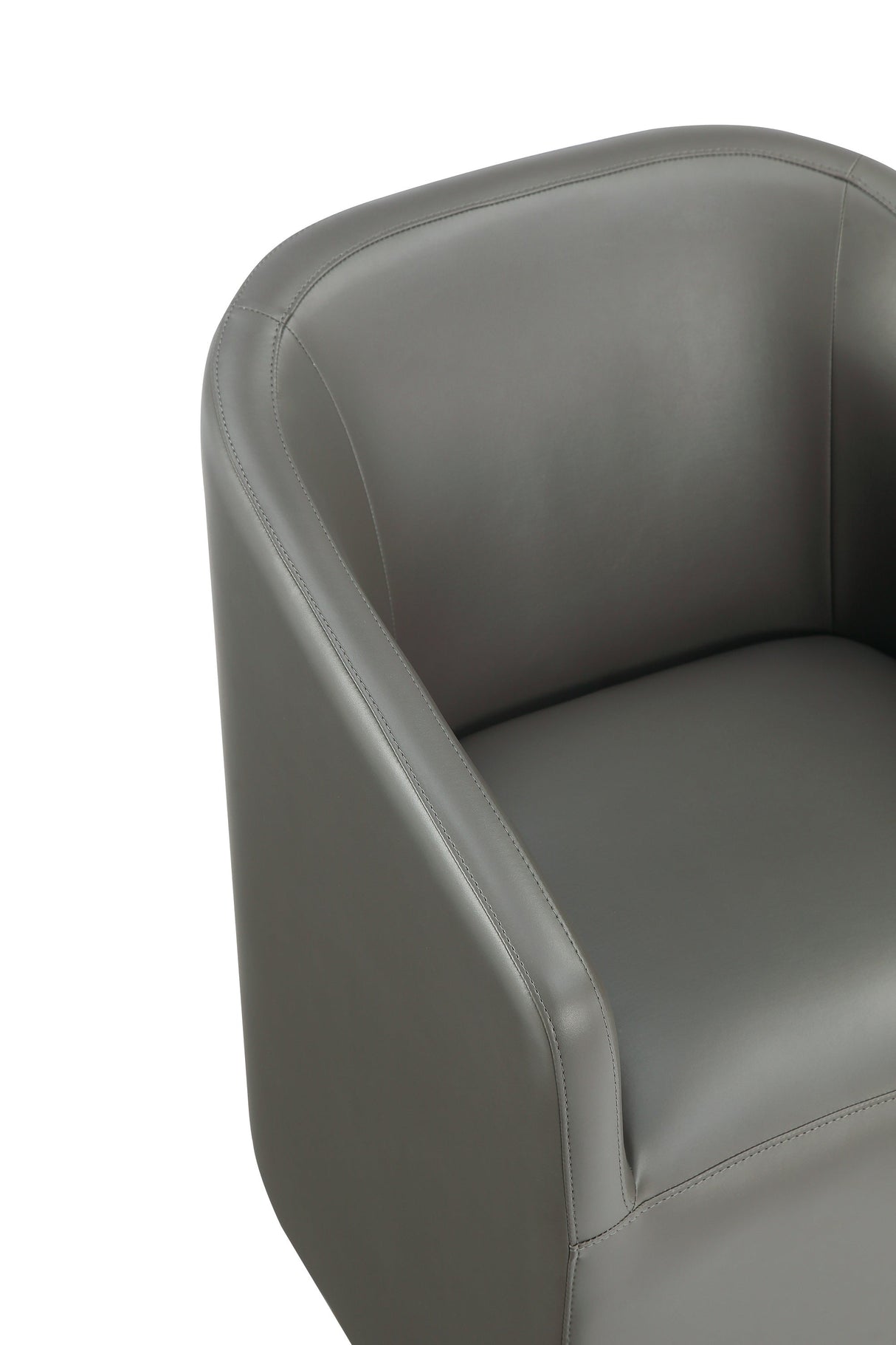 Anna Round Faux Leather Dining Chair in Pewter (set of 2) by Manhattan Comfort at Eve Furniture