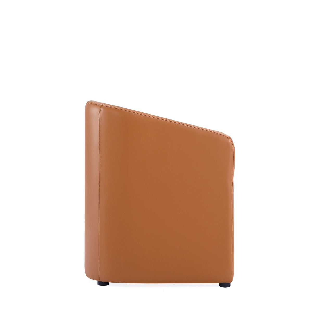 Anna Round Faux Leather Dining Chair in Saddle (set of 2) by Manhattan Comfort at Eve Furniture