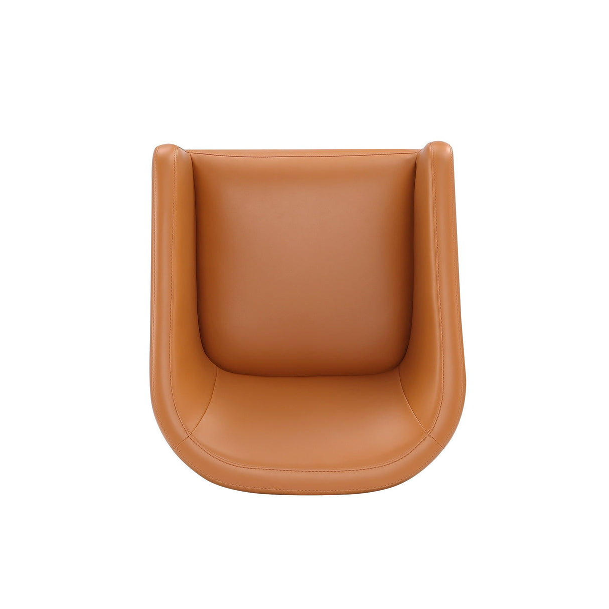 Anna Round Faux Leather Dining Chair in Saddle (set of 2) by Manhattan Comfort at Eve Furniture