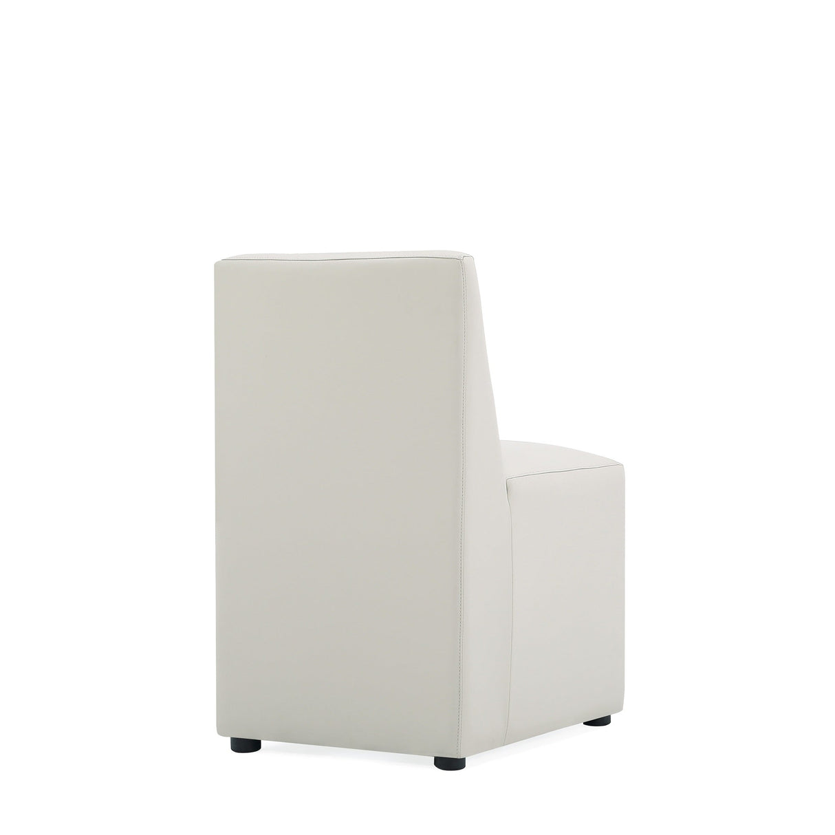 Anna Square Faux Leather Armless Dining Chair in Light Stone Grey (set of 2) by Manhattan Comfort at Eve Furniture