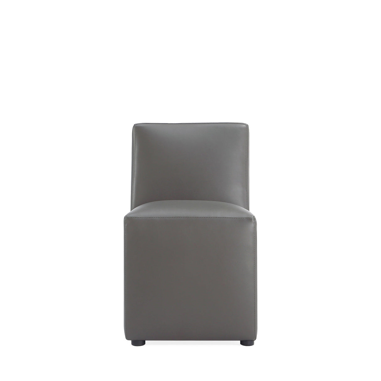 Anna Square Faux Leather Armless Dining Chair in Pewter (set of 2) by Manhattan Comfort at Eve Furniture