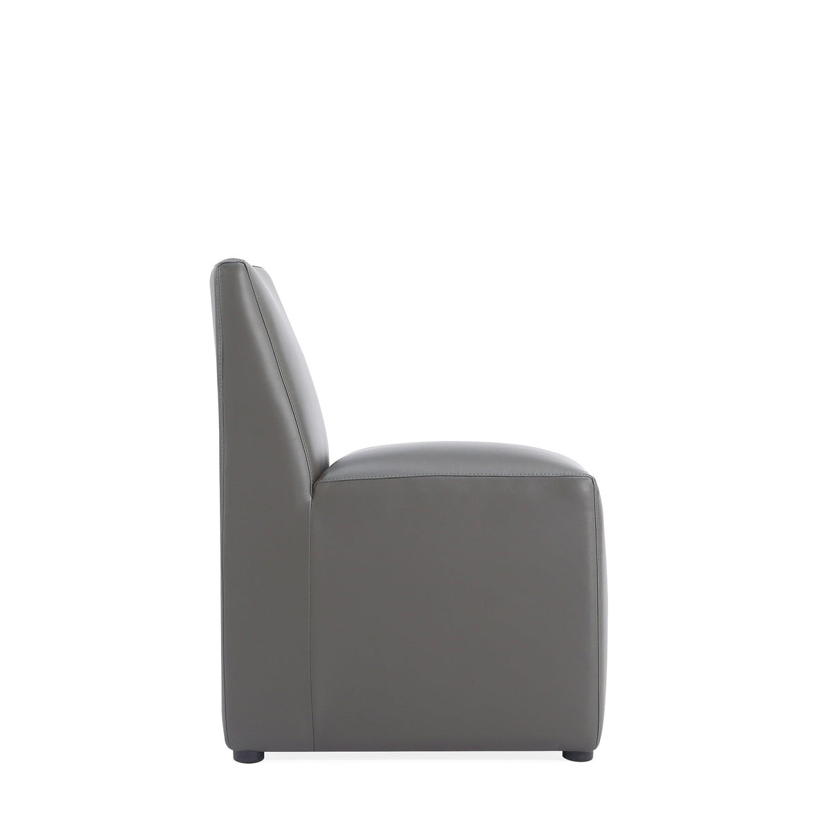 Anna Square Faux Leather Armless Dining Chair in Pewter (set of 2) by Manhattan Comfort at Eve Furniture