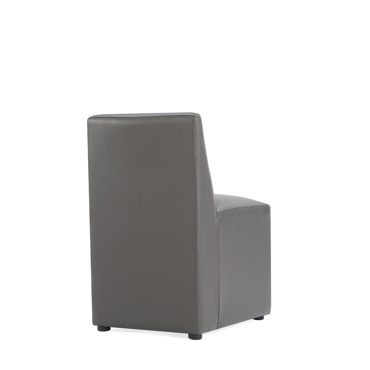 Anna Square Faux Leather Armless Dining Chair in Pewter (set of 2) by Manhattan Comfort at Eve Furniture