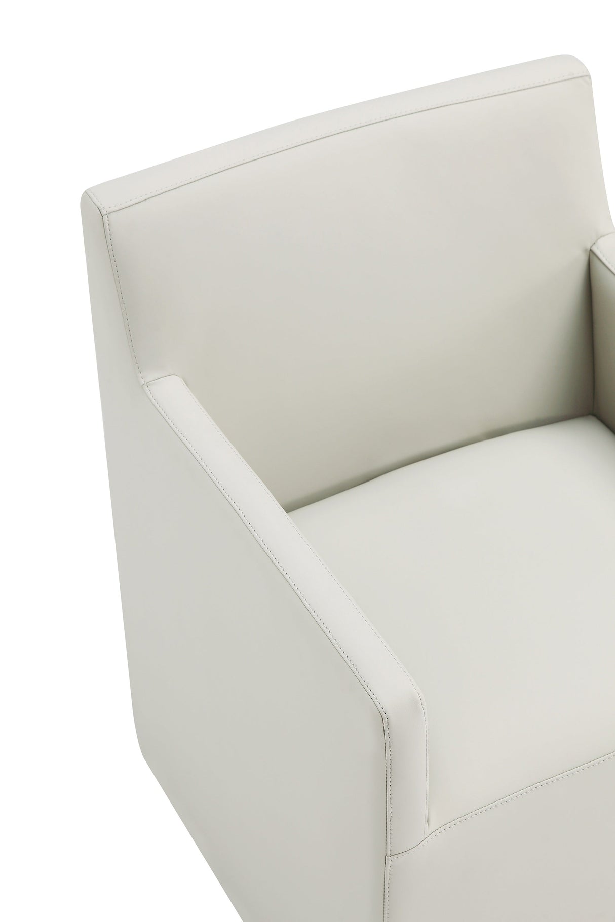 Anna Square Faux Leather Dining Arm Chair in Light Stone Grey (set of 2) by Manhattan Comfort at Eve Furniture