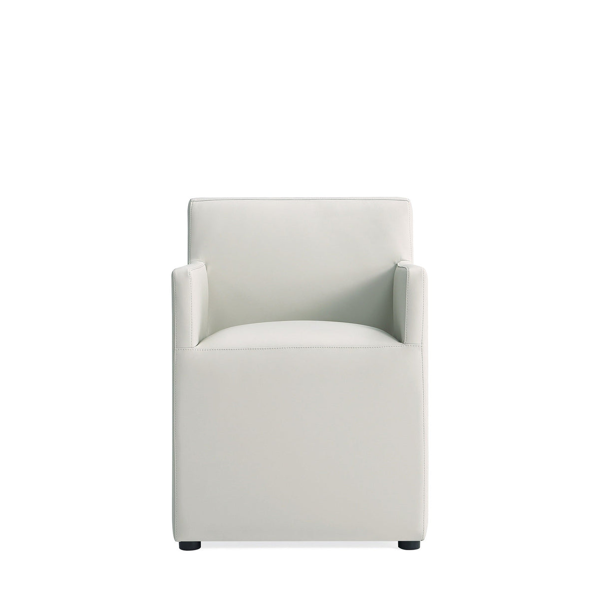 Anna Square Faux Leather Dining Arm Chair in Light Stone Grey (set of 2) by Manhattan Comfort at Eve Furniture