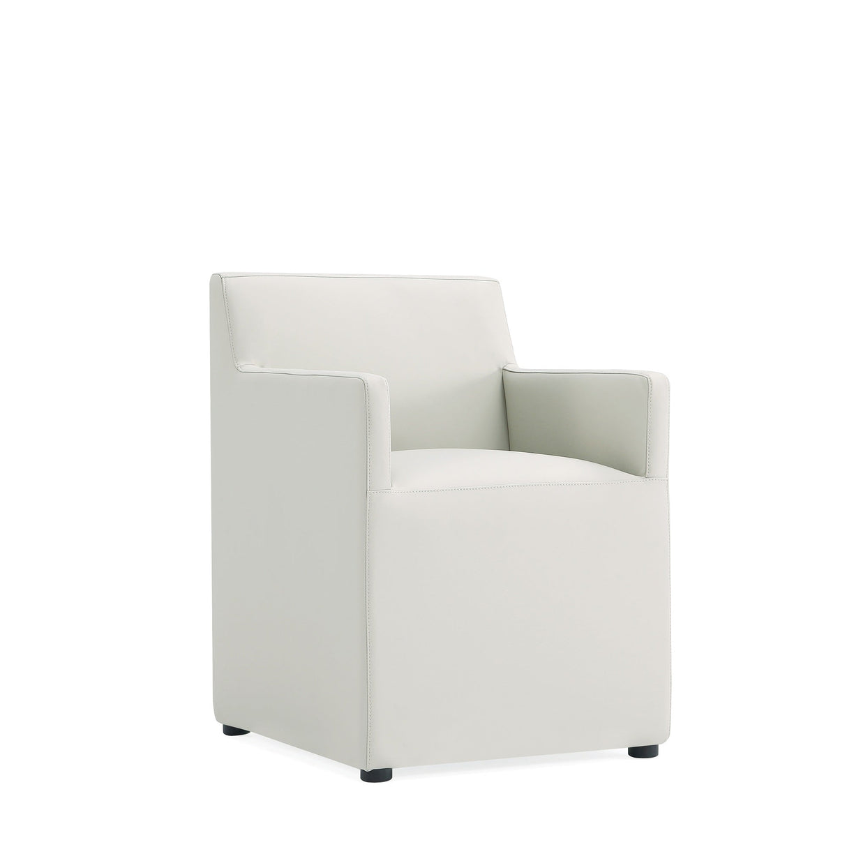 Anna Square Faux Leather Dining Arm Chair in Light Stone Grey (set of 2) by Manhattan Comfort at Eve Furniture